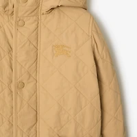 Quilted Nylon Hooded Coat in Buff | Burberry® Official
