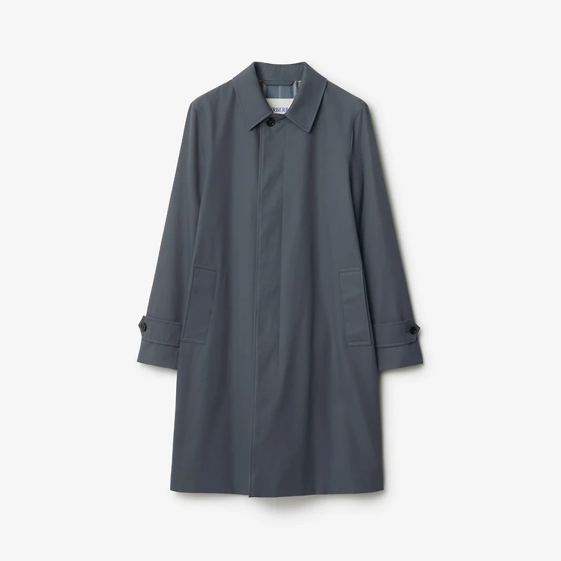 Long Gabardine Car Coat in Magnet - Men, Cotton | Burberry® Official