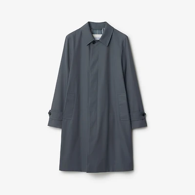 Long Gabardine Car Coat in Magnet - Men | Burberry® Official