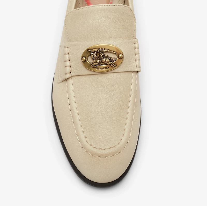 Leather Opal Loafers in Soap beige - Women | Burberry® Official