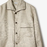Sunflower Silk Pyjama Shirt in Taupe beige - Men | Burberry® Official