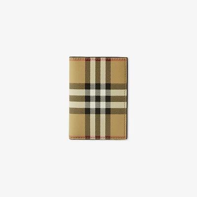 Check Folding Card Case in Archive beige - Men, Canvas | Burberry® Official