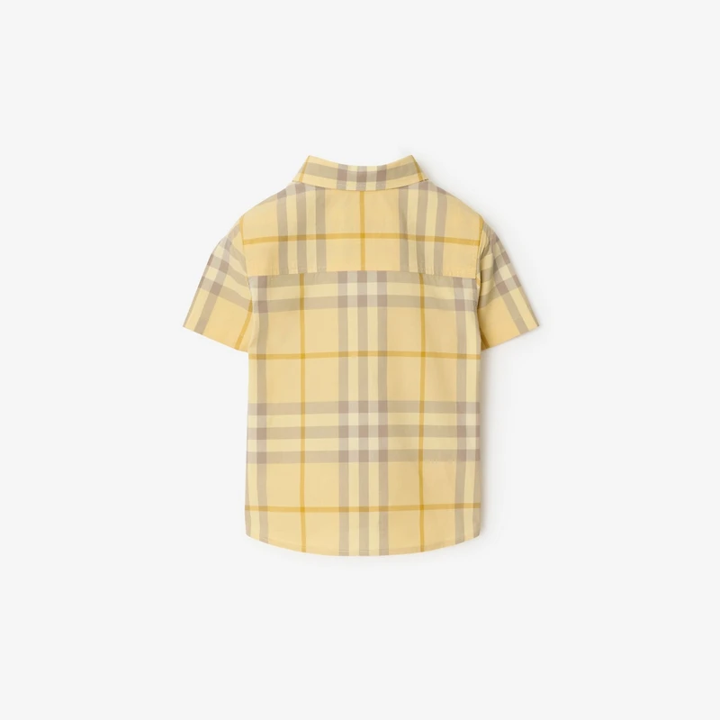 Check Cotton Shirt in Drum | Burberry® Official