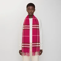Check Cashmere Scarf in Jam | Burberry® Official