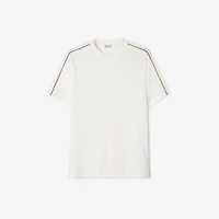 Check Piping Cotton T-shirt in Chalk white - Men | Burberry® Official