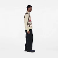 Argyle Check Wool Blend Sweater in Chalk white - Men, Cashmere | Burberry® Official