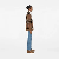 Check Wool Cashmere Cardigan in Birch brown - Women | Burberry® Official