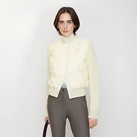 Check-stitch Nylon and Wool Jacket in Ceramic white - Women | Burberry® Official