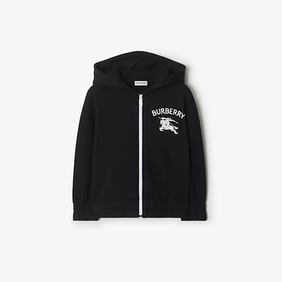 EKD Cotton Zip Hoodie in Black | Burberry® Official
