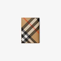 Check Folding Card Case in Sand - Men