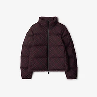 Check Ambleside Puffer Jacket in Wine red - Women | Burberry® Official