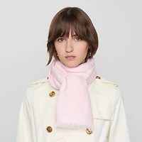 Wide Check Wool Silk Scarf in Sugar | Burberry® Official
