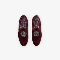 Quilted Velvet Estate Slippers in Wine red - Men | Burberry® Official