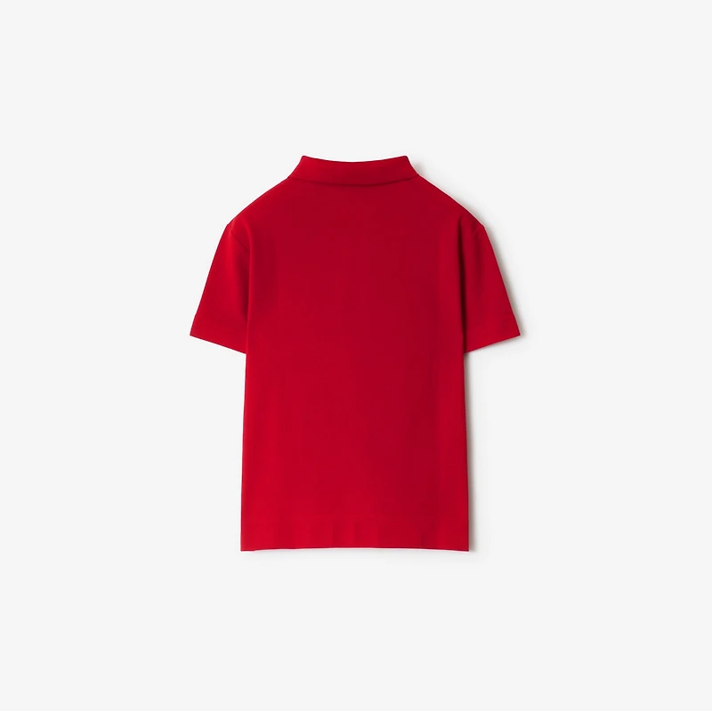 Cotton Polo Shirt in Poppy red | Burberry® Official