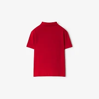 Cotton Polo Shirt in Poppy red | Burberry® Official