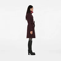 Mid-length Gabardine Kensington Trench Coat in Wine red - Women | Burberry® Official
