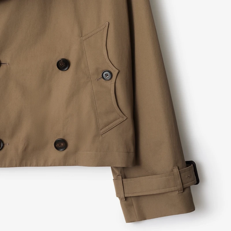 Cropped Gabardine Trench Jacket in Clay brown - Men | Burberry® Official