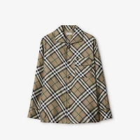 Check Silk Pyjama Shirt in Linden beige - Women | Burberry® Official