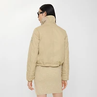 Shearling Collar Gabardine Jacket in Dune beige - Women | Burberry® Official