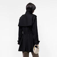 Short Wool Trench Coat in Navy - Women | Burberry® Official