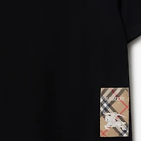 Check Label Cotton T-shirt in Black | Burberry® Official