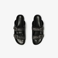 Leather Urchin Sandals in Black - Men | Burberry® Official