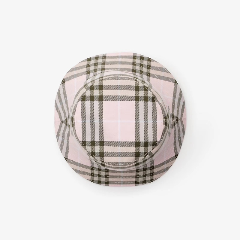 Check Cotton Bucket Hat in Mallow pink - Men | Burberry® Official