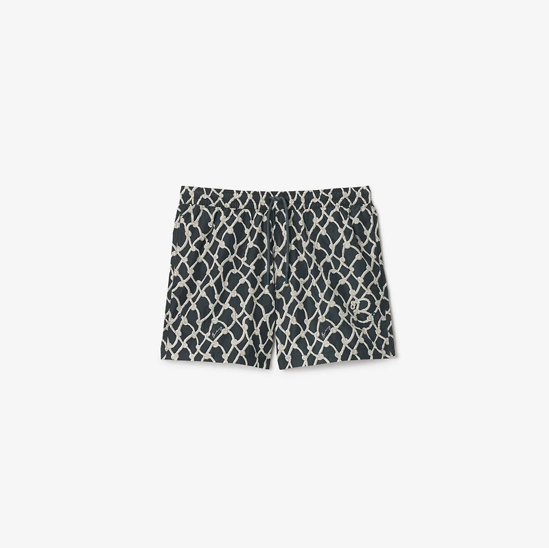 Knot Nylon Swim Shorts in Magnet - Men | Burberry® Official