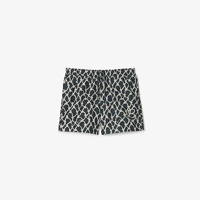 Knot Nylon Swim Shorts in Magnet - Men | Burberry® Official