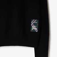 Check Label Wool Sweater in Black - Men | Burberry® Official