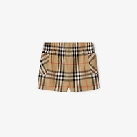 Check Cotton Two-piece Set in Sand beige