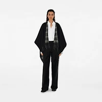 Reversible Check Wool Cape in Black/calico | Burberry® Official