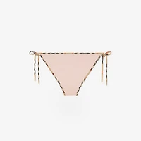 Check Trim Bikini Briefs in Bouquet pink - Women, Nylon | Burberry® Official