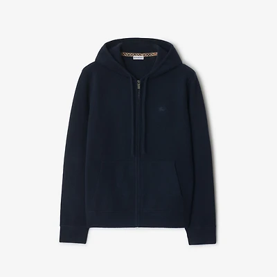 Cashmere Blend Zip Hoodie in Navy - Men | Burberry® Official