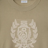 B Crest Wool Sweater in Quill - Men | Burberry® Official