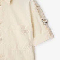 Silk Blend Shirt Dress in Off white - Women | Burberry® Official
