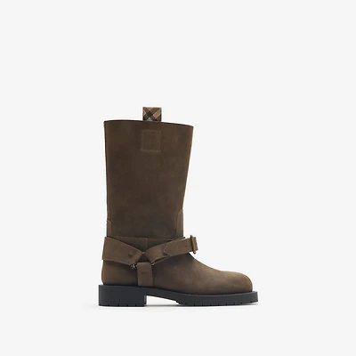 Suede Soft Saddle Low Boots​ in Loch - Women, Leather | Burberry® Official