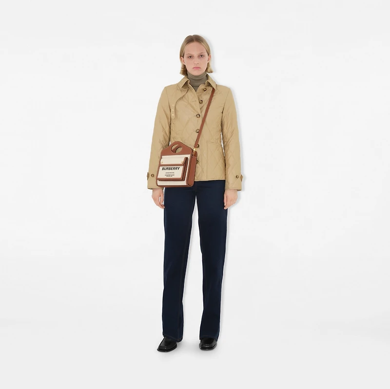 Mini Pocket Bag in Natural/malt brown - Women, Canvas | Burberry® Official