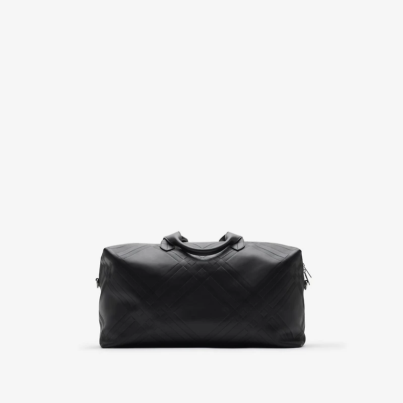 Embossed Check Duffle Bag in Black - Men | Burberry® Official