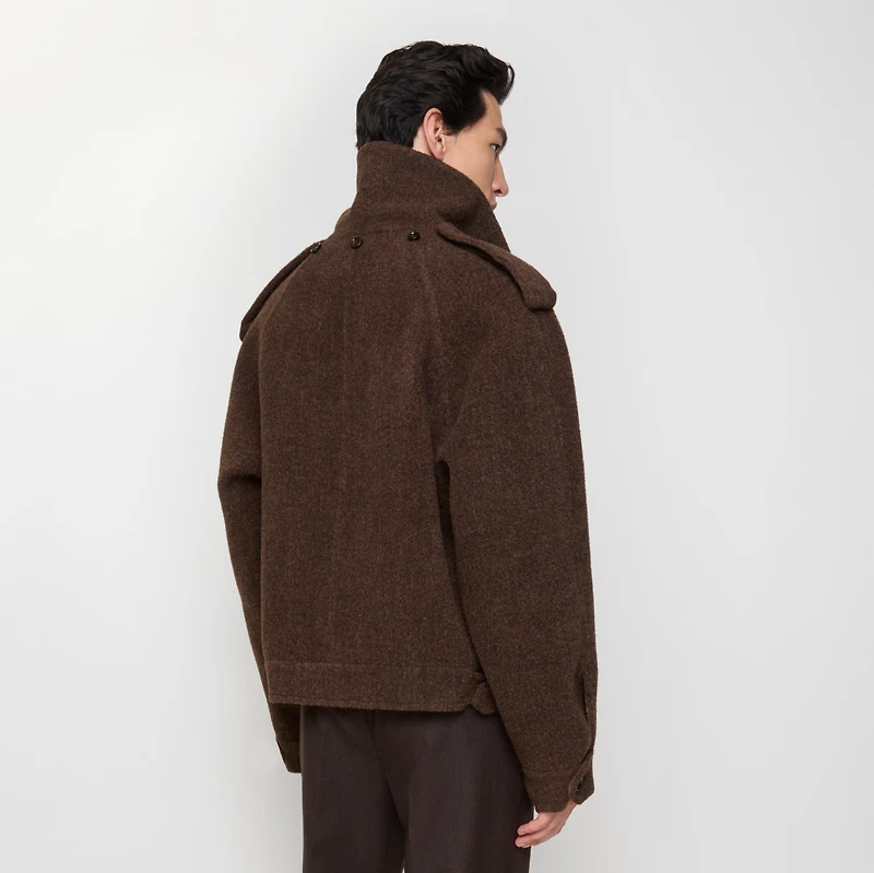 Detachable Scarf Wool Blend Jacket in Ginger/ginger - Men | Burberry® Official