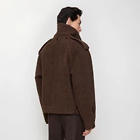 Detachable Scarf Wool Blend Jacket in Ginger/ginger - Men | Burberry® Official