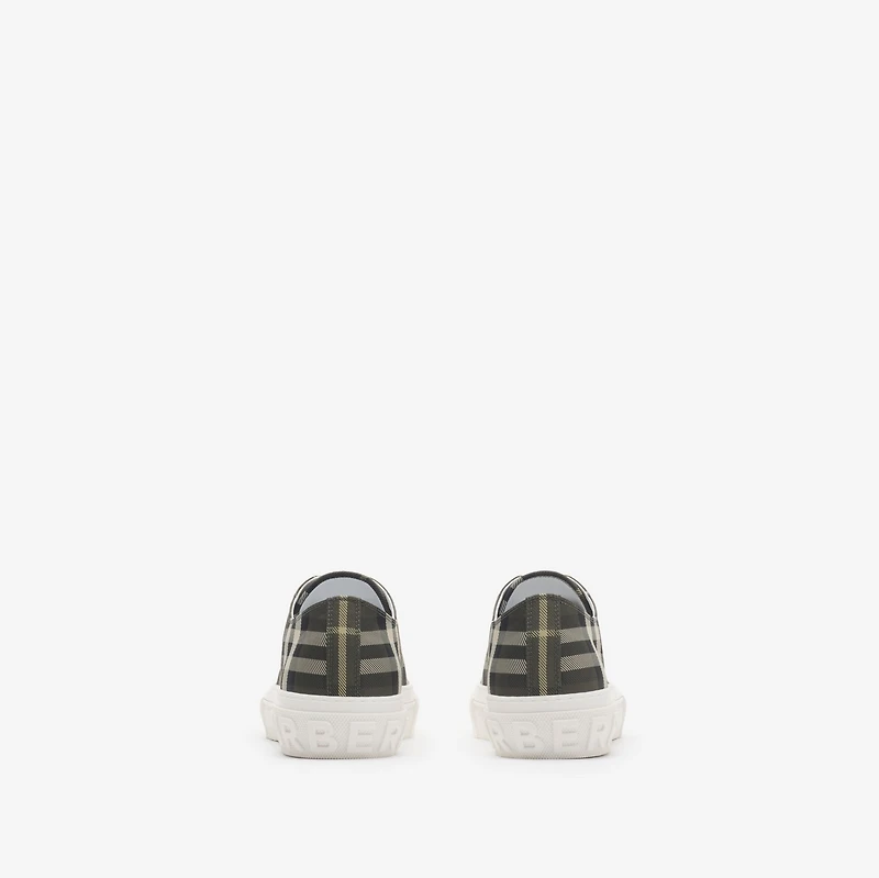 Check Nylon Blend Sneakers in Thicket brown - Men | Burberry® Official