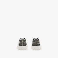 Check Nylon Blend Sneakers in Thicket brown - Men | Burberry® Official