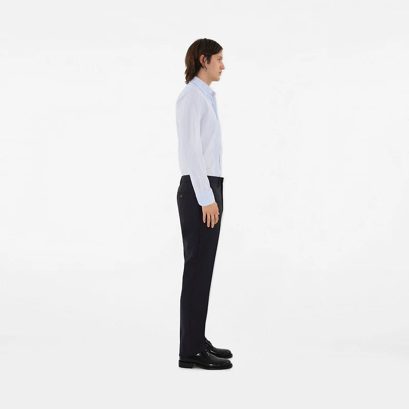 Wool Mohair Tailored Trousers in Navy - Men | Burberry® Official
