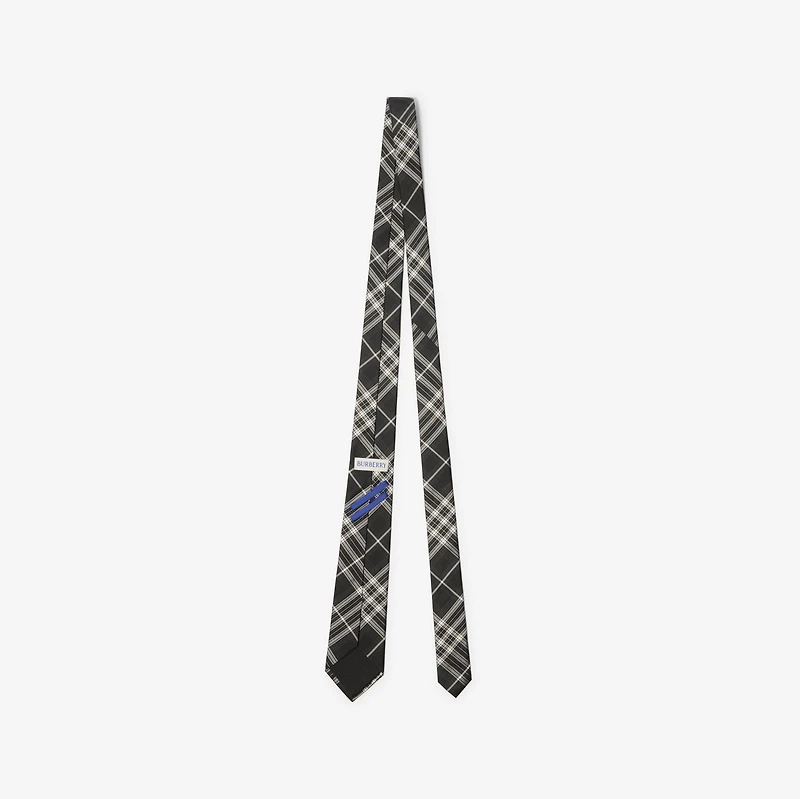 Check Silk Tie in Black/white - Men | Burberry® Official
