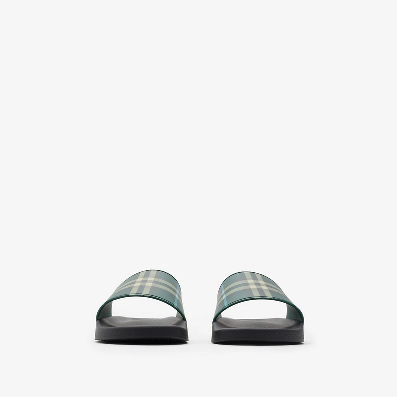 Check Slides in Leaf - Men, Technical | Burberry® Official