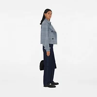 Check Silk Blend Trench Jacket in Gale - Women | Burberry® Official