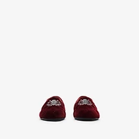 Quilted Velvet Estate Slippers in Wine red - Men | Burberry® Official