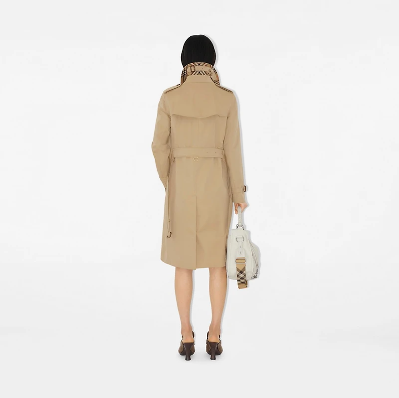Long Kensington Heritage Trench Coat in Honey - Women, Cotton Gabardine | Burberry® Official
