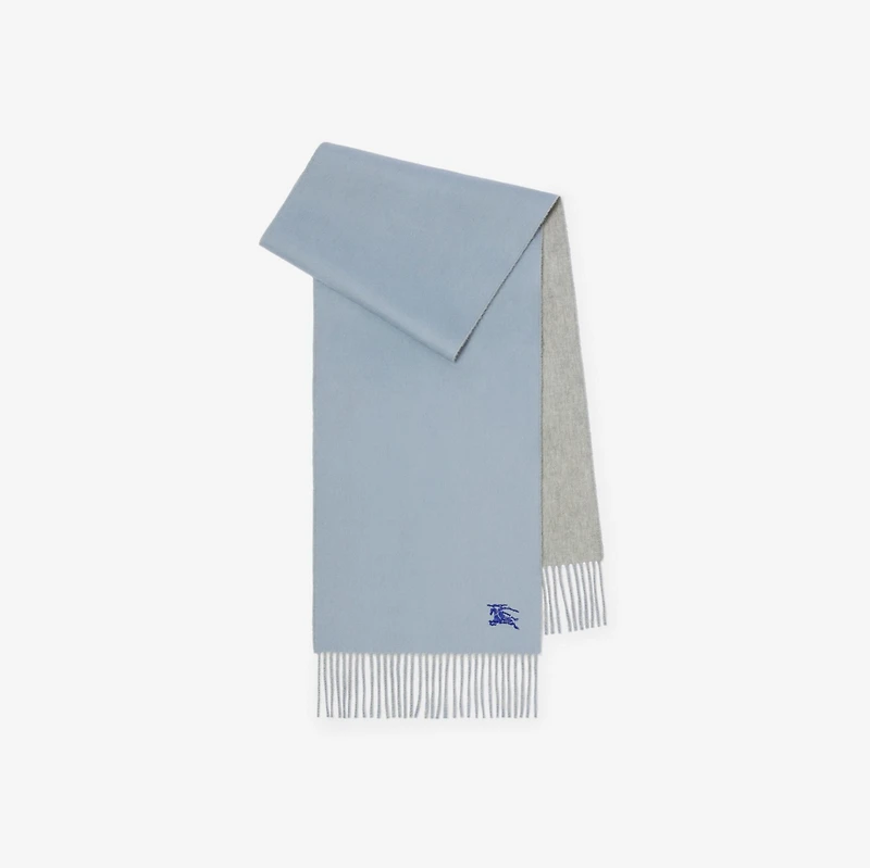 Reversible Cashmere Scarf in Bank/pale grey | Burberry® Official